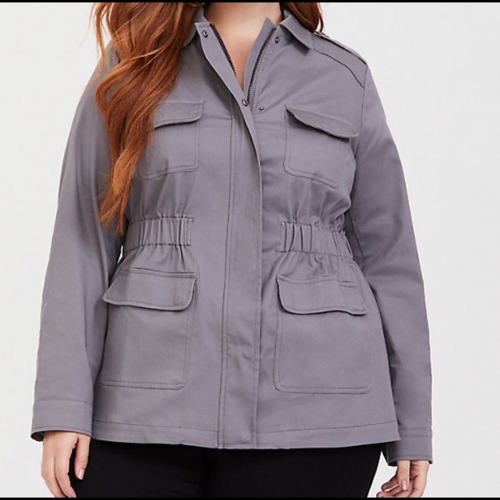 Torrid Grey Twill Anorak Jacket